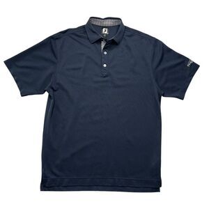 FootJoy Men's Size Medium Dark Blue Twelve Stones‎ Embroiedered Golf Polo